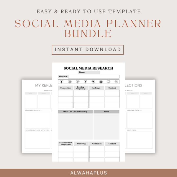 Ultimate Social Media Planner Bundle | Post & Marketing Strategy Planners | Monthly & Daily Content Planning Tools - Image 3