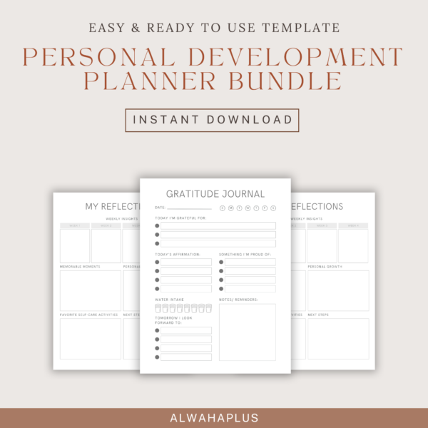 Personal Development Planner Bundle | Self Care, Life, Goal Setting, Manifestation, Wellness & Productivity Planners | Printable & GoodNotes