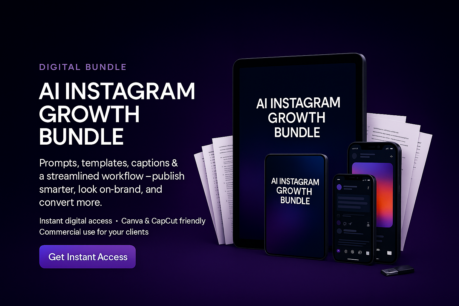 AI Instagram Growth Bundle (Instant Download)