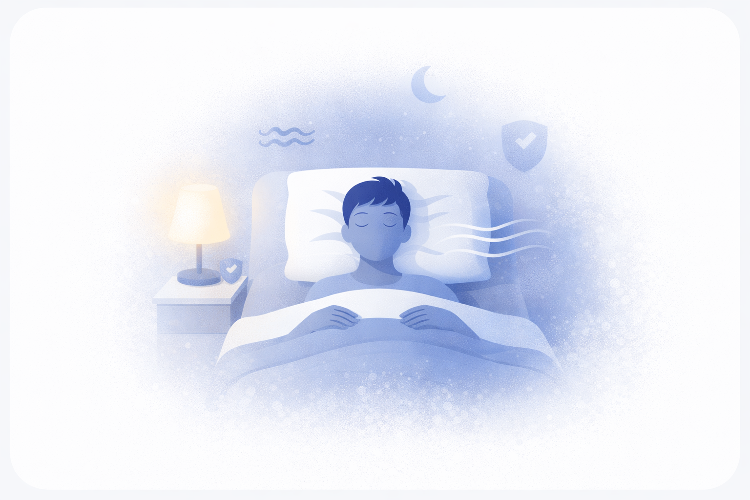 Calm, safe bedtime: relaxed bedroom illustration